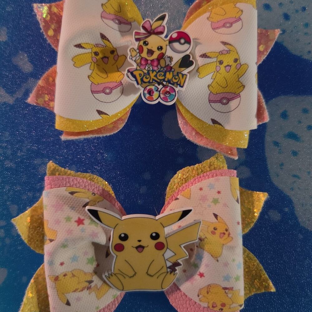 Pikachu hair bow lot